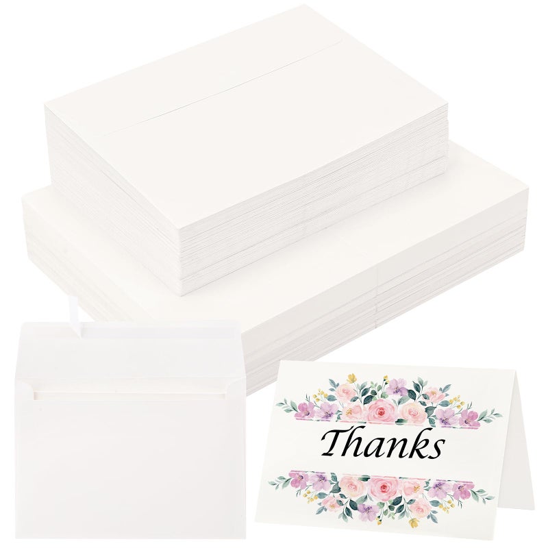 ProSuites 70 Sets Blank Watercolor Cards with Envelopes, 140lb/300GSM Cotton Watercolor Paper Cards, 4 x 6 in Foldable Watercolor Postcards with Envelopes for Greeting Cards Birthday Wedding Invitations - Image 1