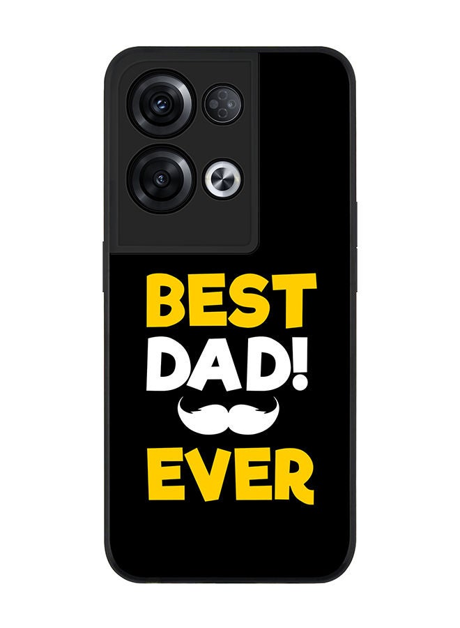 Stylizedd Rugged Black edge case for Oppo Reno8 Pro Slim fit Soft Case Flexible Rubber Edges Anti Drop TPU Gel Thin Cover - Best Dad Ever - Image 1