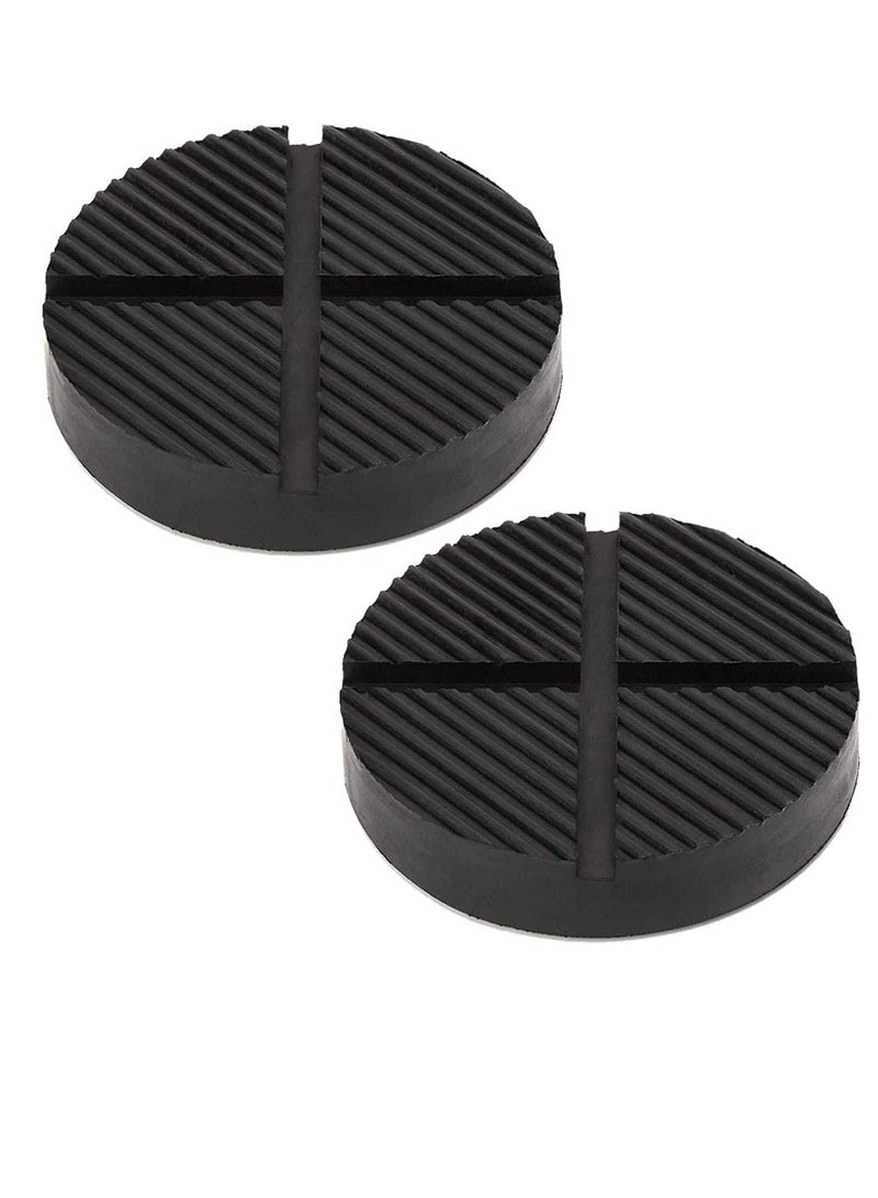 Loquat Universal Floor Jack Rubber Pad Jack Pad Adapter Pinch Weld Side Frame Rail Protector PuckorPad 2 Pack Jack Pad Slotted Rubber Jack Pad Medium Size   Frame Rail Protector Puck Pad - Image 1