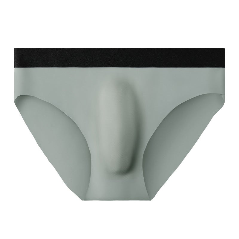 Mens Underwear Mens Ice Silk Traceless Breathable Ultra-thin Briefs Summer Ice Cool Soft and Comfortable Underpants for Boys Grey  - Image 1