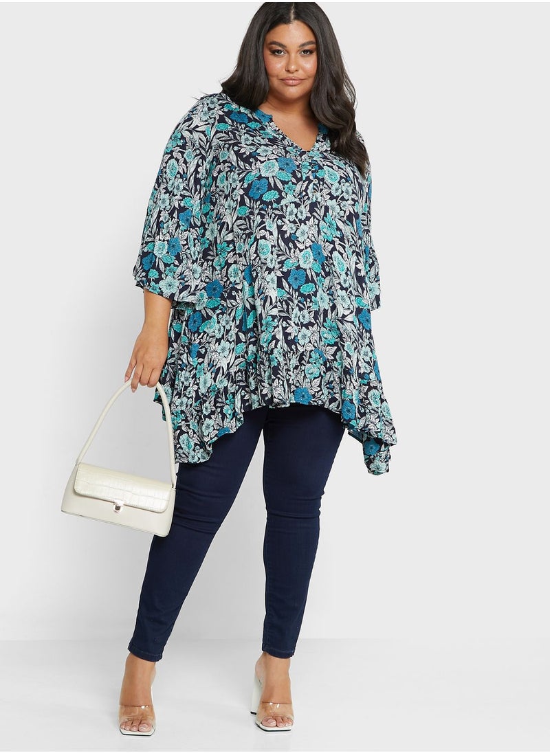 Avenue Floral Printed Ruffle Sleeve Tunic  - Image 4