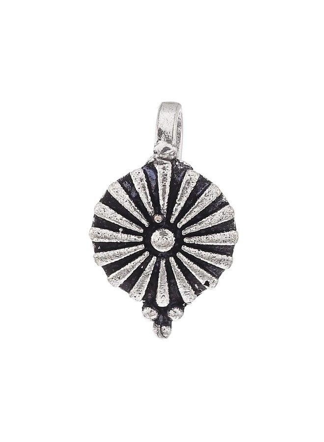 Shoshaa Oxidised Silver-Plated Circular Shaped Nosepin - Image 1