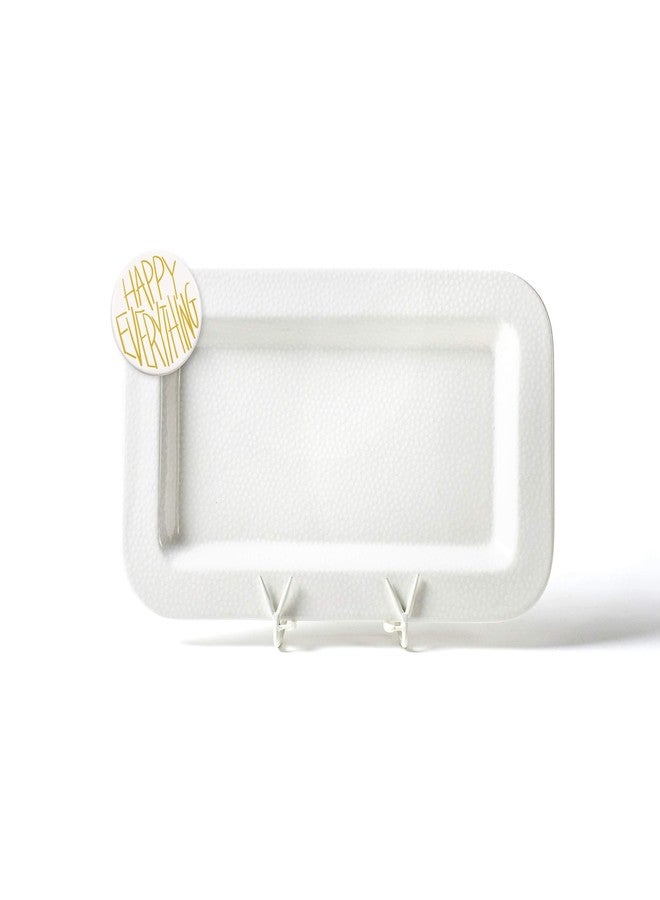 Happy Everything White Small Dot Mini Entertaining Rectangle Platter - Image 2