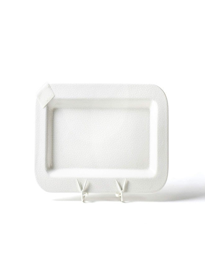 Happy Everything White Small Dot Mini Entertaining Rectangle Platter - Image 1