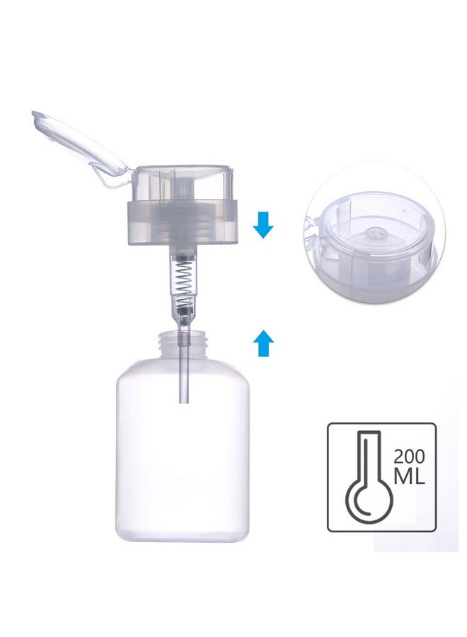 بيوتي زجاجة منظف بيوتي، زجاجة شفافة، قطعة واحدة، زجاجة فارغة قابلة للقفل، موزع مضخة، لطلاء الأظافر ومزيل المكياج، سعة 200 مل (قطعة واحدة) - Image 2