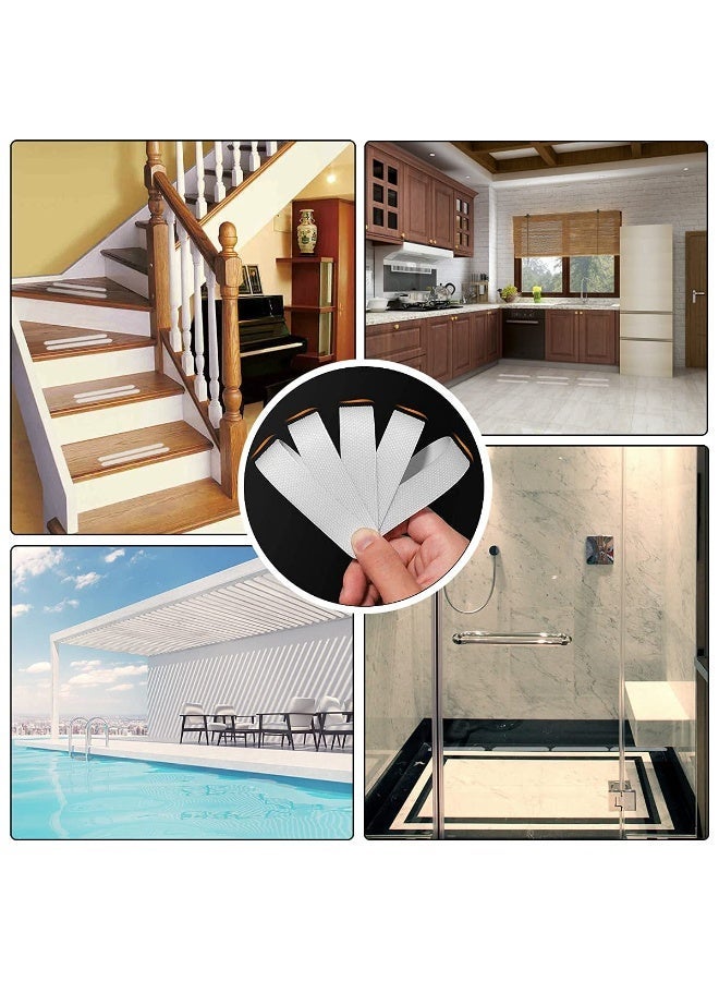 Anti-slip Strips, Safety Shower Treads Stickers - 24 Pics, Bathtub Non Slip Stickers, Anti Skid Tape for Shower,Tub,Steps, Floor-Strength Adhesive Grip Appliques for Baby,Senior,Adult (Clear)8 x 0.8In - Image 4