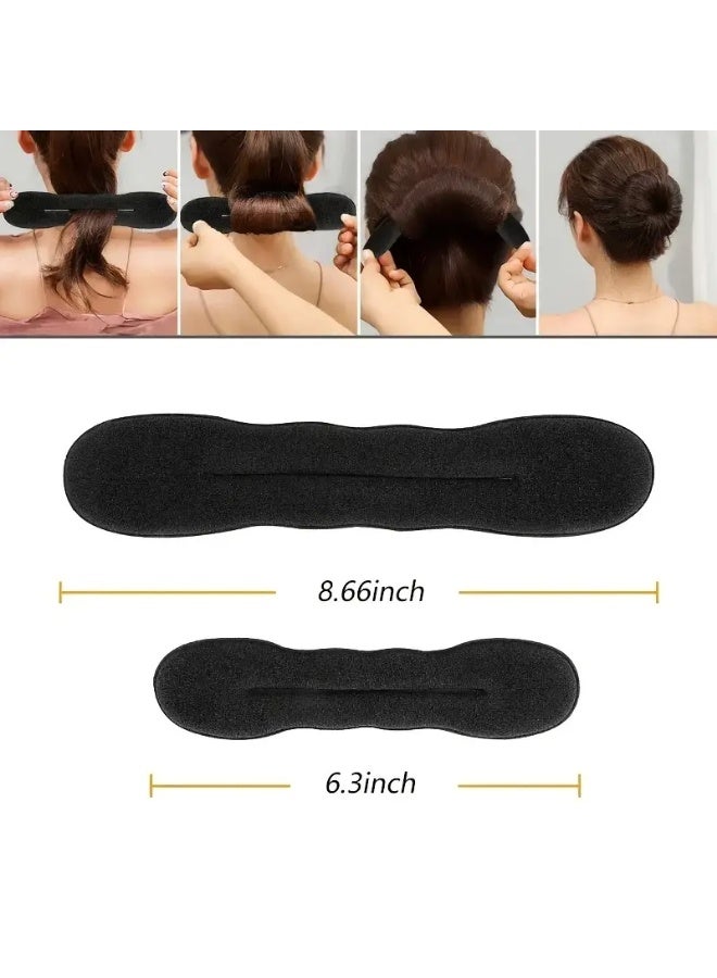 LANGMANNI 4 PCS Easy-to-Use Sponge Hair Styling Tool for Women - Curly Hair Maker, Scrunchie & Bun Shaper with Plastic Loop - Image 1