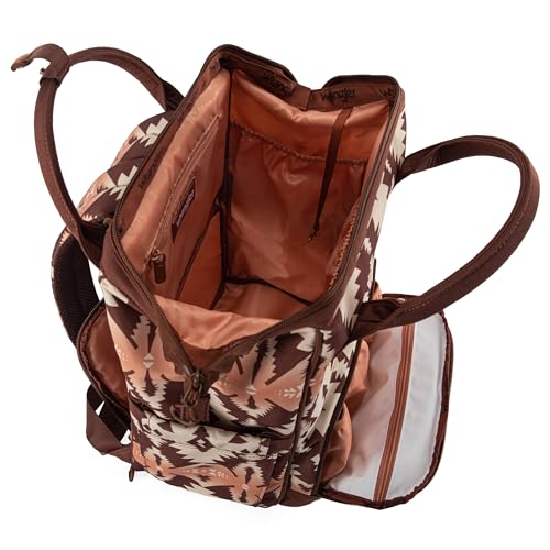 Wrangler Aztec Backpack Organized Daypack Travel Baby Bag with Stroller Strap and Side Bottle Pockets WG2204-9110BR - Image 3