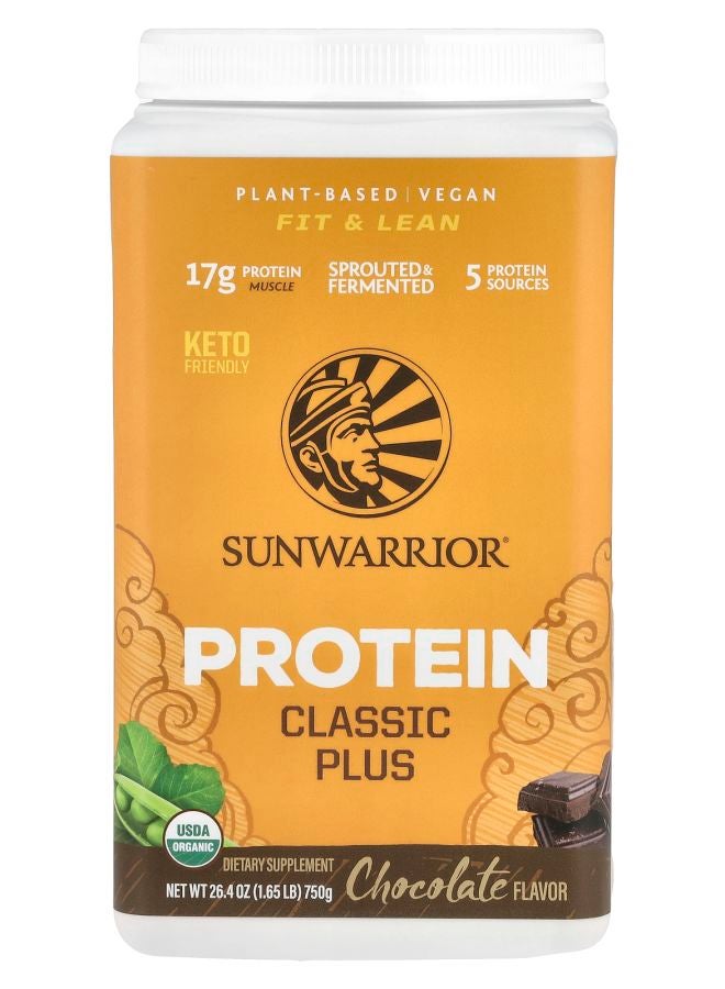 Sunwarrior Protein Classic Plus Chocolate 1.65 lb (750 g)