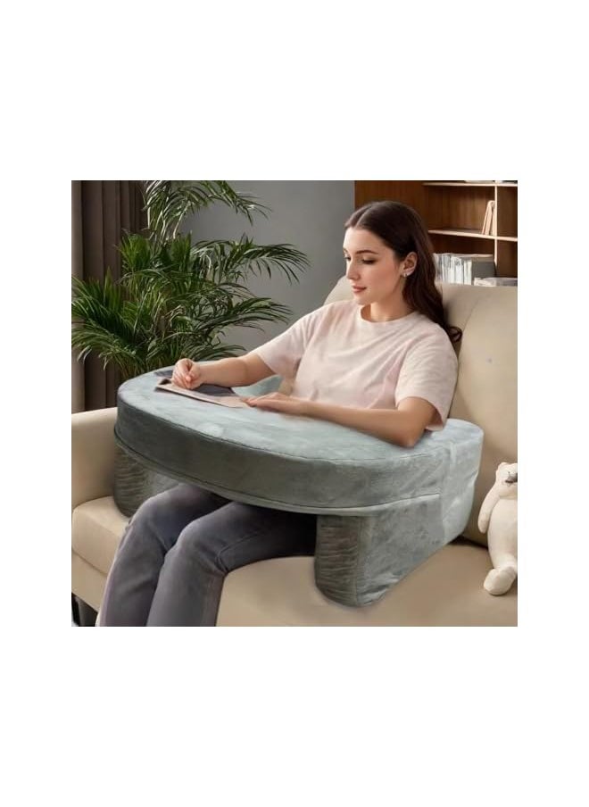 The Bros Reading Pillow for Gaming with Large Arm Rest - Ergonomic Sofa Bed Couch Laptop Desk  - Image 5