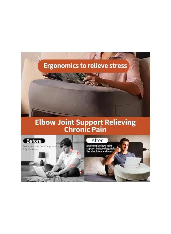 The Bros Reading Pillow for Gaming with Large Arm Rest - Ergonomic Sofa Bed Couch Laptop Desk  - Image 2