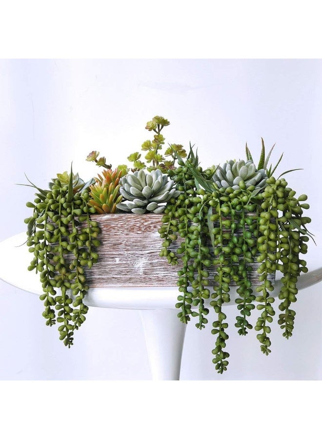 Supla Supla 4 pcs Artificial Hanging Succulents Faux Burros Tail Picks Trailing String of Pearls Succulent Greenery Sprays 134 L for Basket Planter Centerpiece Floral Arrangement Indoor Outdoor Decor  - Image 4