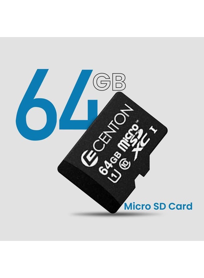 Centon 64GB Class 10 Micro SDXC Memory Card with Adapter by Centon, High Speed for Phones, Tablets, HD Videos & MSD Compatible Devices - Image 2