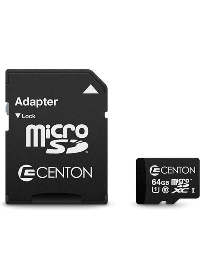 Centon 64GB Class 10 Micro SDXC Memory Card with Adapter by Centon, High Speed for Phones, Tablets, HD Videos & MSD Compatible Devices - Image 1