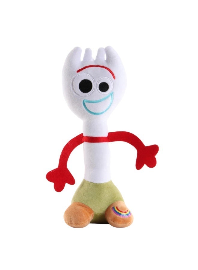 Toy Story Forky 25CM Plush with Bonnie Embroidery Footprint, Kids Stuffed Grab Doll - Image 1