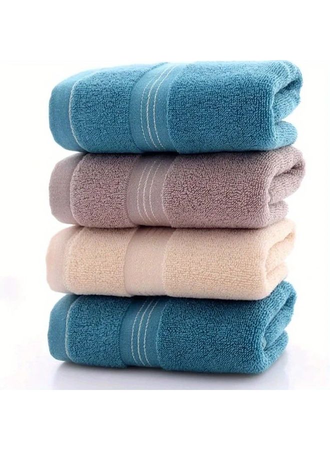 Blue Cotton Bath Towel Super Absorbent Quick Drying Soft Breathable 28x13 Inch - Image 4