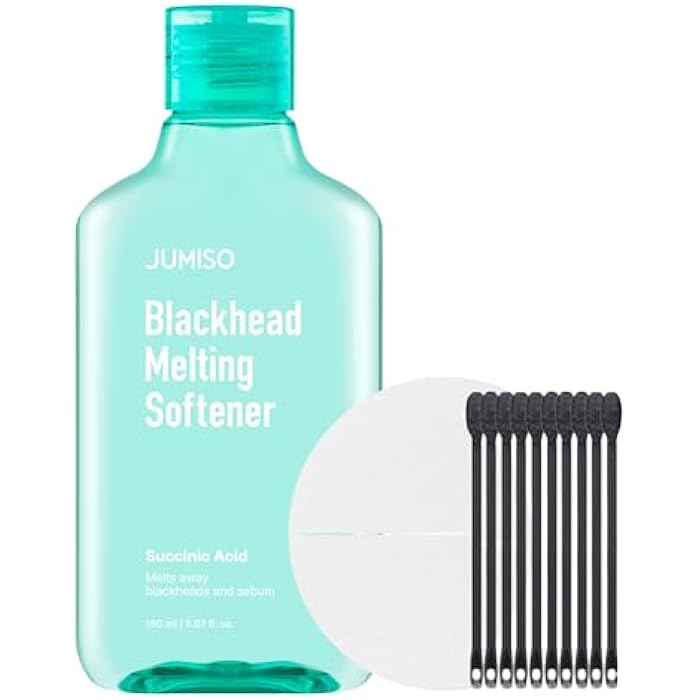 JUMISO Blackhead Melting Softener Cotton Pad Set - Korean Pore Care PHA Exfoliation Witch Hazel Tea Tree Cypress Water Sebum Control Complete Kit, 5.07 fl.oz. 40 Pads 10 Swabs - Image 1