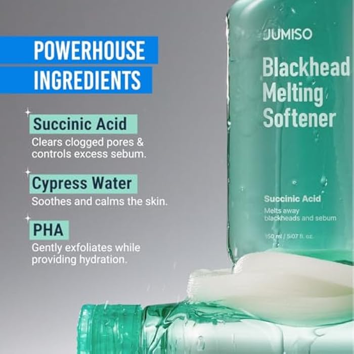 JUMISO Blackhead Melting Softener Cotton Pad Set - Korean Pore Care PHA Exfoliation Witch Hazel Tea Tree Cypress Water Sebum Control Complete Kit, 5.07 fl.oz. 40 Pads 10 Swabs - Image 5