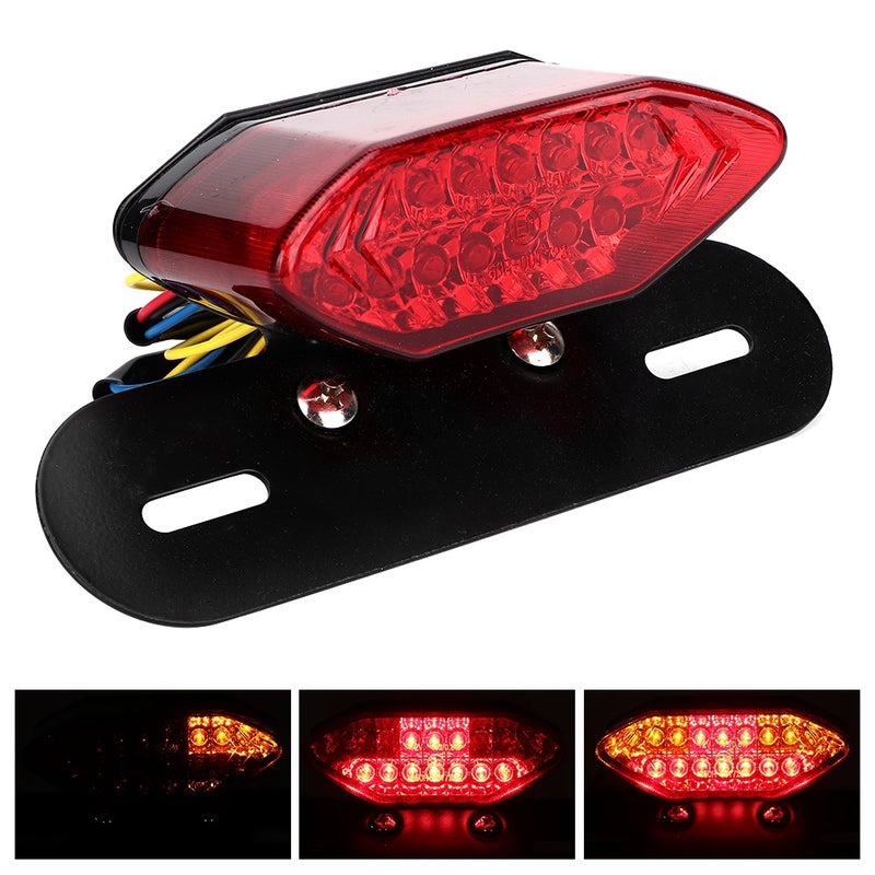 Tail Light: 112 X 54 X 41mm ABS + Metal Material - Super Bright Faster Response License Plate Brake & Turn Signal Light for Universal Motorcycle & Car Driving Safety - Image 4