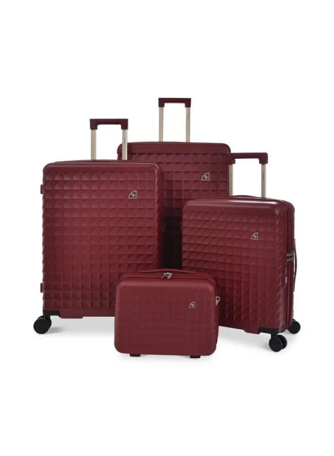 MAGELLAN Hard Shell Suitcase Set PC Trolley 4-Piece Luggage Set MH051/4P 14 20 24 28 Inch with TSA Lock 4 Double Spinner Wheels