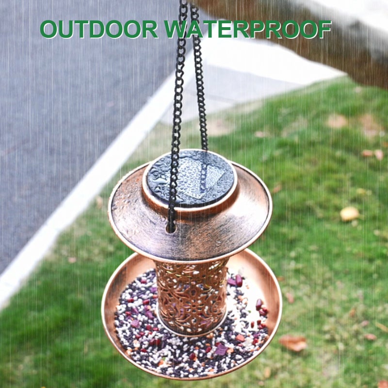 Neoglint Solar Bird Feeder Outdoor Hanging Garden Lantern Retractable Wild Birds Feeder Yard Lamp with S Hook IP45 Weatherproof for Bird Lovers - Image 5