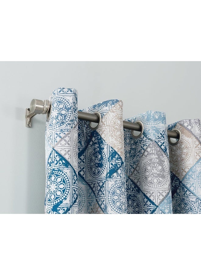 Sun Zero Reardon Global Medallion Print Energy Efficient Grommet Curtain Panel 54 x 84 Indigo - Image 2