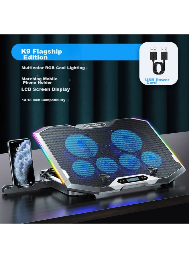 ICE COOREL Kuorui Bingzun K9 Laptop Cooling Pad, Laptop Stand, Gaming Laptop Alienware Adjustable Speed Fan Cooling Stand With Rgb Lighting, Jixiezheng/lenovo/huawei - Image 2