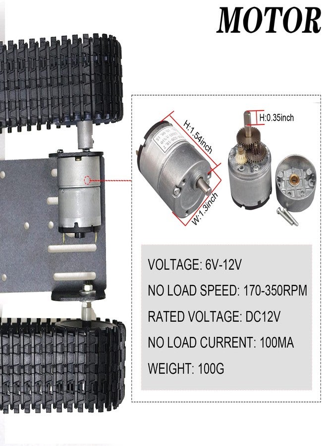 SmaringRobot Premium Intelligent 2WD Tank Robot Chassis Platform with 2PCS DC Motors & Plastic Track, RC STEAM Science Kit Compatible with PS2, WiFi, Bluetooth for School Scientific Education, Robotic Competition - Image 5