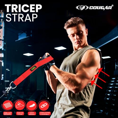 Cougar Gym Cable Machine Attachment Tricep Strap/Band Gym Equipment Triceps Rope - Image 2