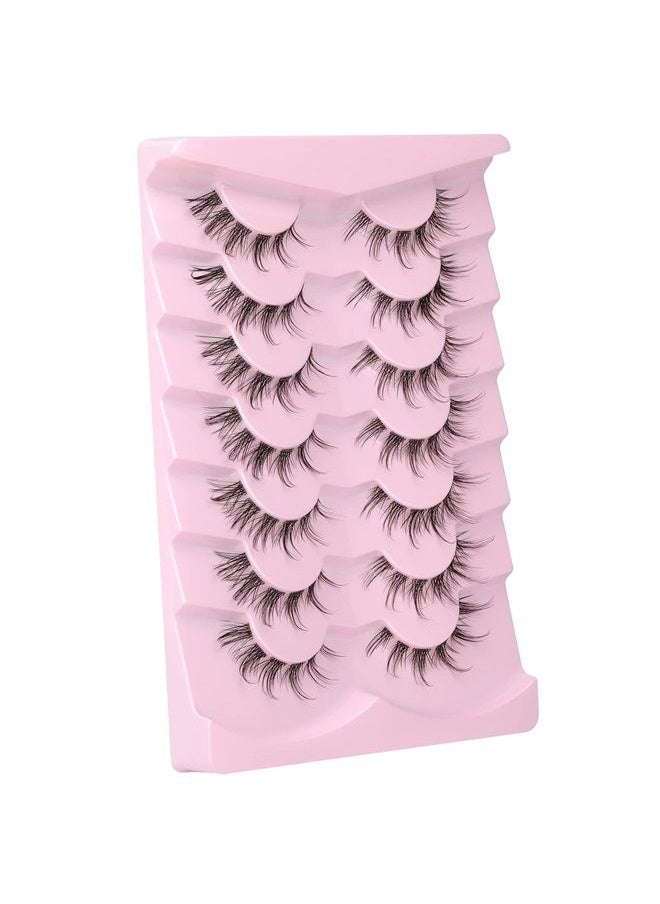 Alice - False Eyelashes Cluster Lashes 84 Wisps Mixed Lengths Natural Manga Lashes Clear Band D Curl Cat Eye DIY Anime Eyelashes Lightweight Soft Wispy Individual Japanese Eyelashes Extension by ALICE - Image 1