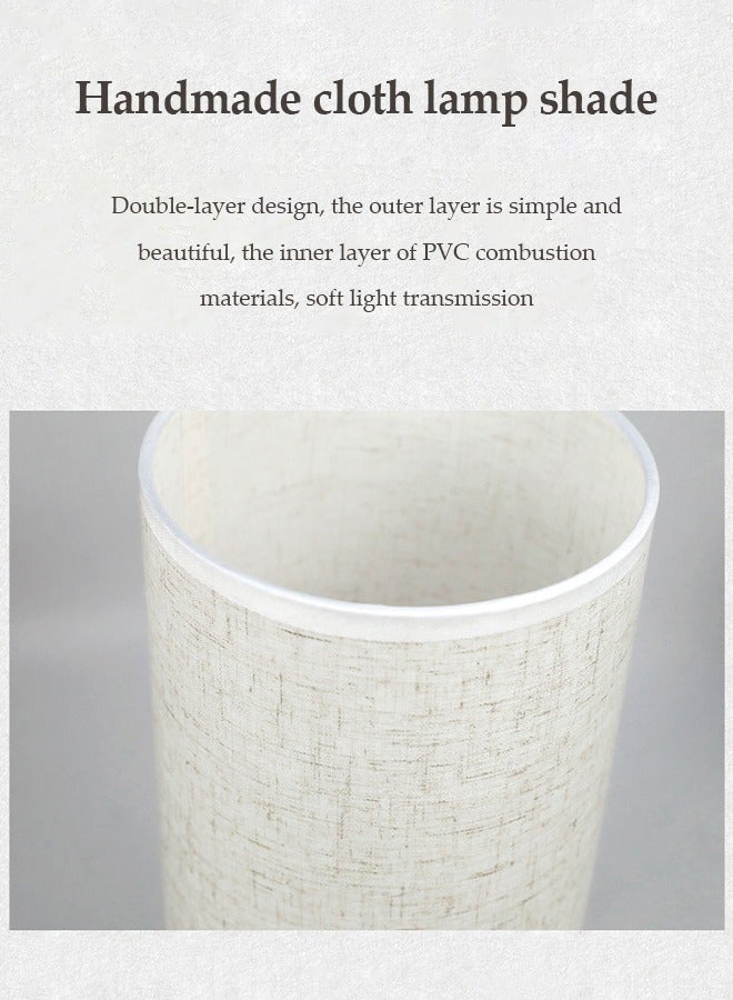 DUNISO مصباح طاولة بجانب السرير، مصباح غرفة نوم قماشي USB، مصباح طاولة بجانب السرير من الكتان، مع ظل مصباح دائري، مناسب لغرفة المعيشة، الدراسة، غرفة النوم، المكتب - Image 4