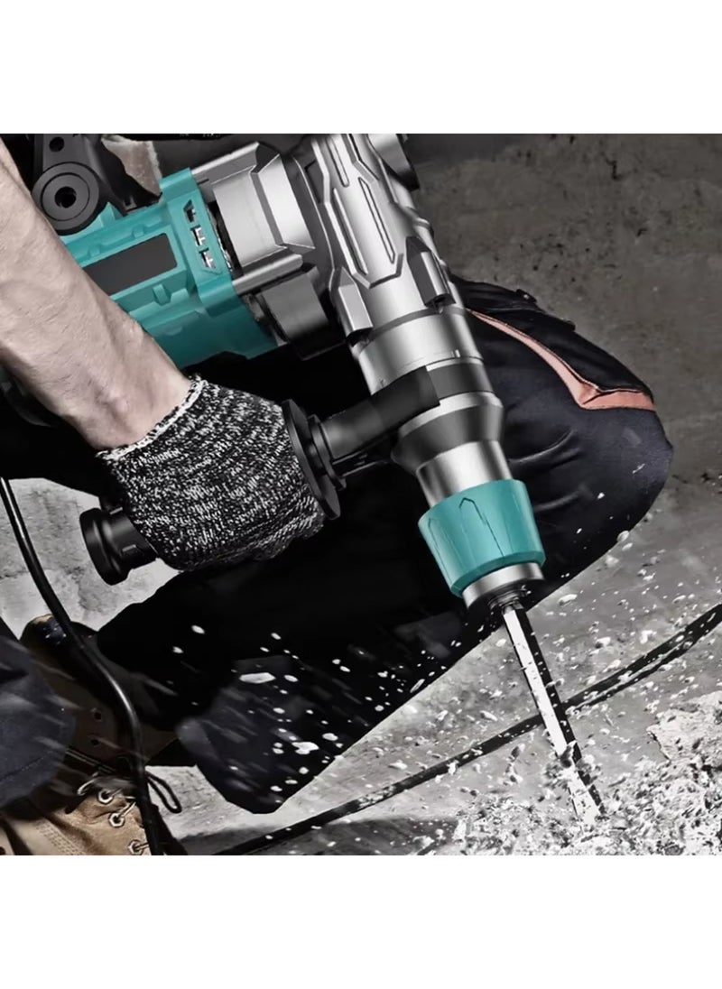 EzzySo - Electric Hammer Drill, Vibration Control and Safety Clutch, 2200W Heavy Duty, Including 3 Drill Bits, Flat Chisels, Point Chisels, 360°Rotating Handle, with Carrying Case - Image 1