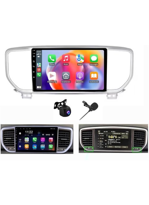Android Car Stereo For Kia Sportage 2018 2019 2020 2021 2022 With Apple Carplay Android Auto Wireless 4GB RAM 32GB ROM WiFi DSP Radio Bluetooth HD Camera Included