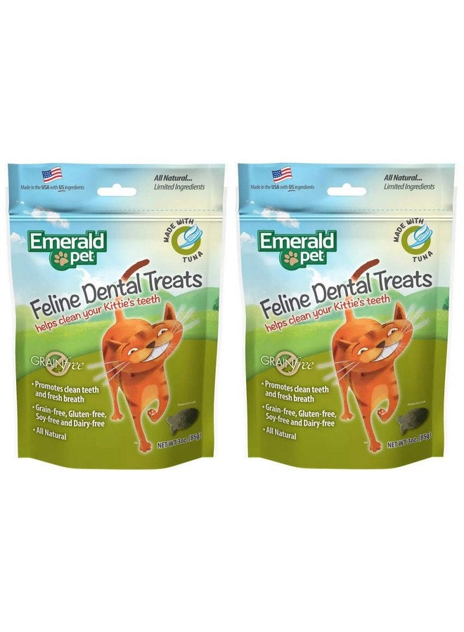 إميرالد بيت مجموعة من 2 من مكافآت الأسنان للقطط من إيميرالد بت، 3 أونصات لكل منها، مع سمك التونة الحقيقي، صُنعت في الولايات المتحدة الأمريكية - Image 1