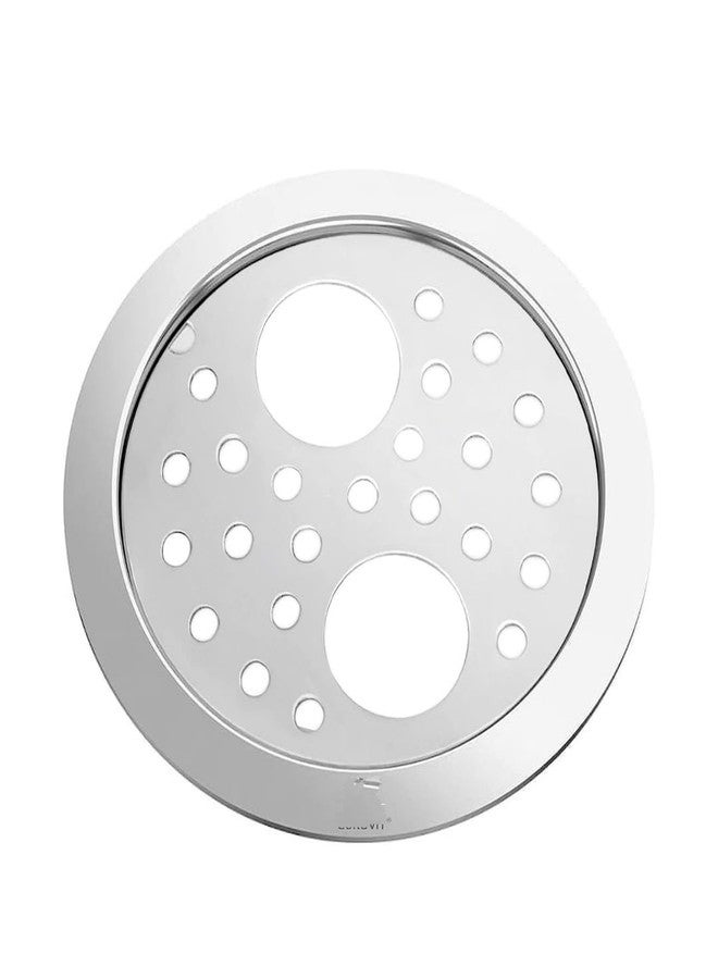 BATHONIX Stainless Steel 5" Inch Holly Round Double Hole Lock Jali for Bathroom & Kitchen (Pack of 1) - Image 1