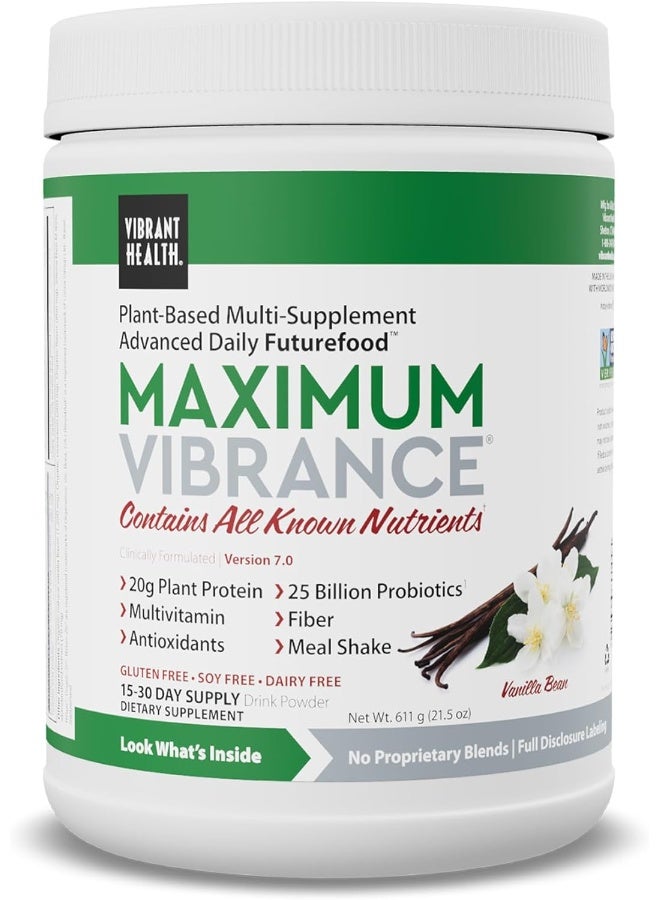 Vibrant Health Maximum Vibrance Powdered Protein, Vanilla, 700G - Image 1