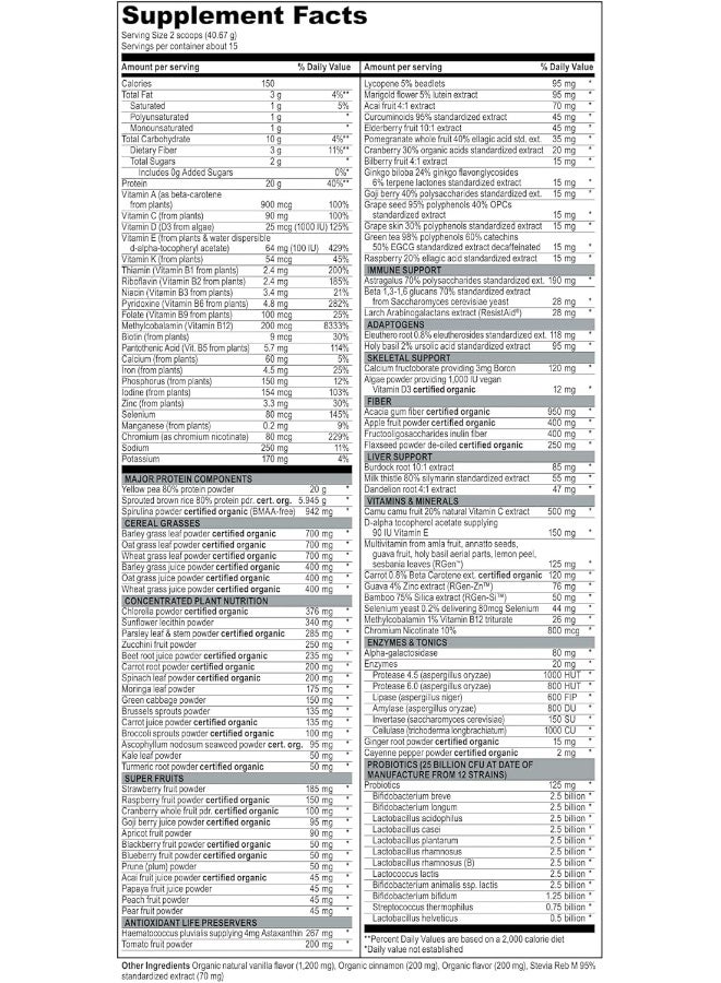 Vibrant Health Maximum Vibrance Powdered Protein, Vanilla, 700G - Image 2