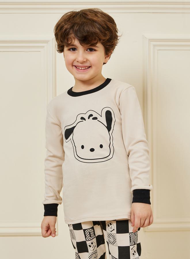 Styli Graphic Print T-Shirt & Checked Pyjama Set  - Image 2