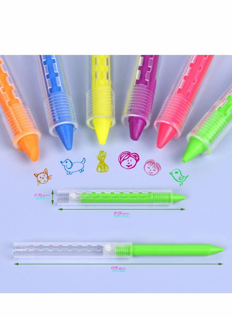 SYOSI Face Paint Crayons Kit, 6 Colors Safe Non-Toxic Face Body Crayons for Kids Children, Twistable Fluorescent Bath Crayons for Halloween Masquerades Easter Festivals Party Supplies - Image 2