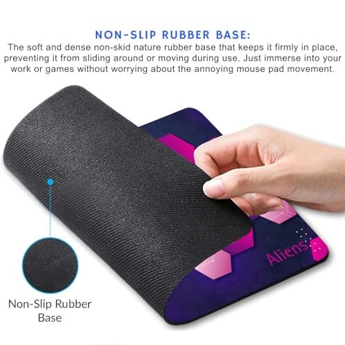 Aliens Mouse Pad for Computer, Laptop, Smooth Premium Cloth Surface, Non-Slip Rubber Base, Speed and Precision Operation Compatible with Laser and Optical Mouse, Gaming, Office, Home 230x190mm (3D-02) - Image 2