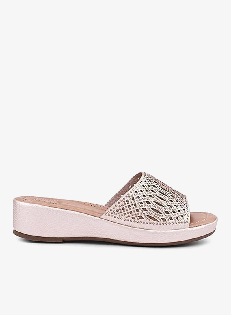 IconStyle Crystal Embellished Slip-On Sandals