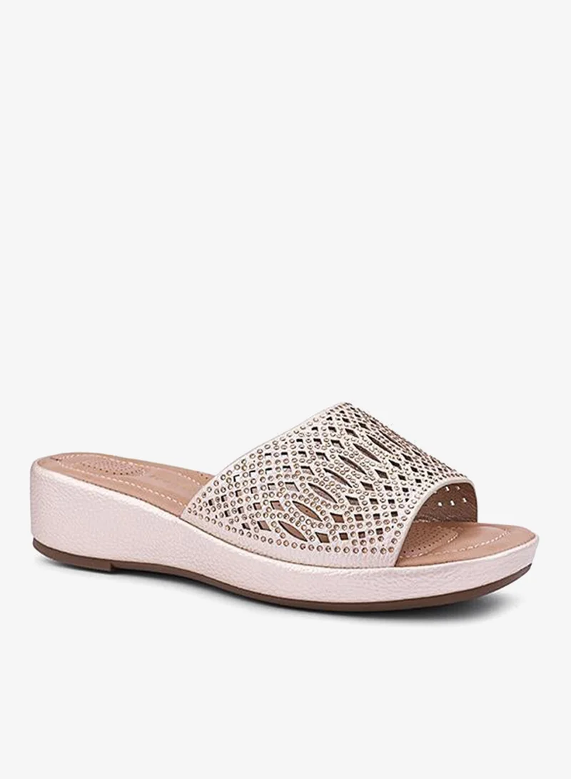 IconStyle Crystal Embellished Slip-On Sandals
