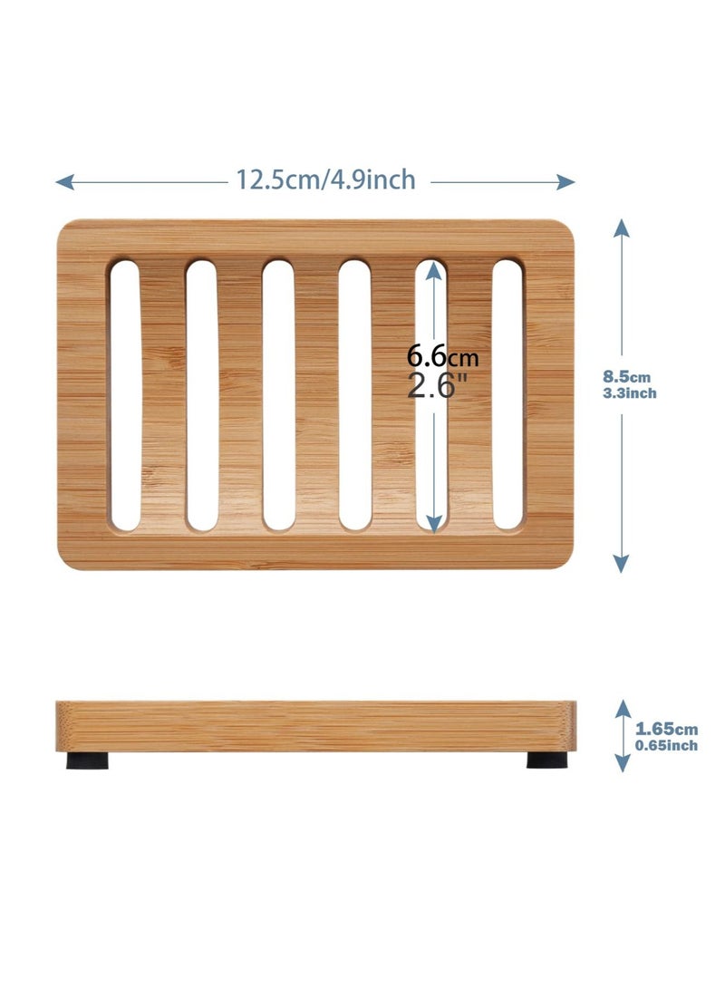 1PCS Bamboo Soap Dish,Wooden Soap Holder,Soap Dishes for Bar Soap,Wooden soap Tray,Kitchen Soap Tray Self Draining (Wooden Color) - Image 4
