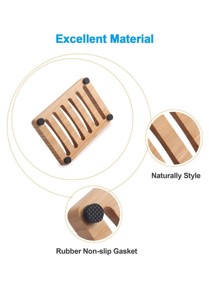 1PCS Bamboo Soap Dish,Wooden Soap Holder,Soap Dishes for Bar Soap,Wooden soap Tray,Kitchen Soap Tray Self Draining (Wooden Color) - Image 3