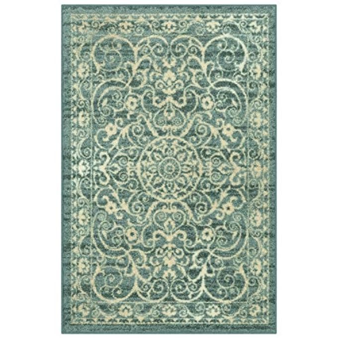 Maples Rugs Pelham Transitional Area Rugs Made in USA Washable, Non Slip, Indoor Carpet for Entryway, Foyer, Kitchen, and Bathroom, 2'6 x 3'10, Light Spa - Image 1