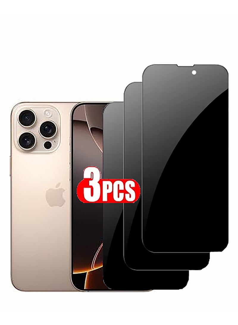 3 Pack iPhone 16 Pro Max Privacy Screen Protector,Support Fingerprint Unlock Screen Protector for iPhone 16 Pro Max ,High hardness Tempered Glass Film,Anti-Scratch Case Friendly - Image 1