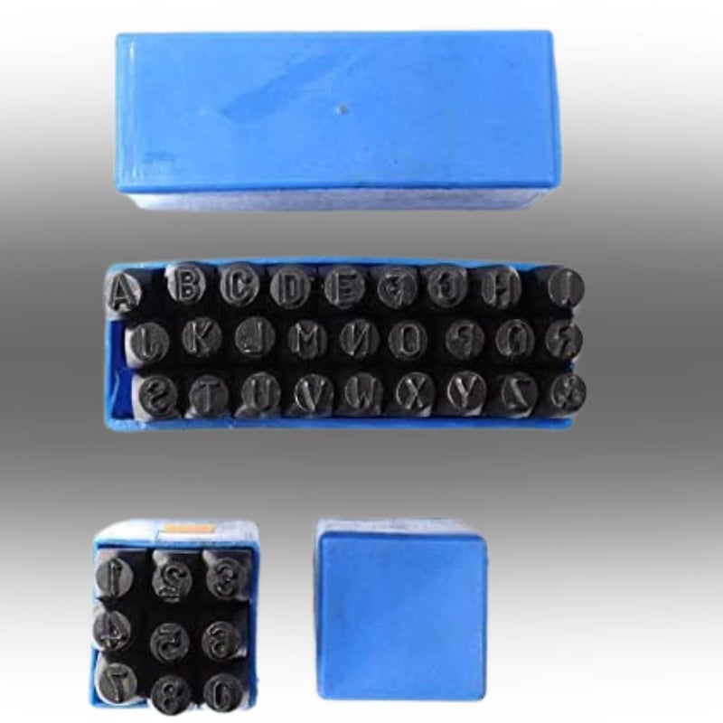 TOOLBUX Letter & Number Punch Set 36pcs – A-Z, 0-9 & Symbol, Hardened Carbon Steel, Black Oxidized Finish for Durable Metal & Wood Stamping (5mm (3/16" Inch)) - Image 3