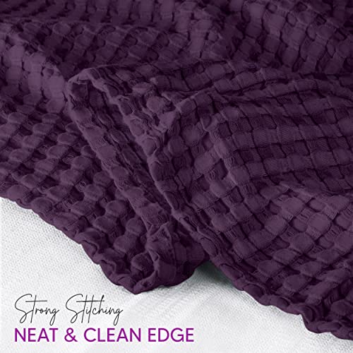 Utopia Bedding Plum 100% Cotton Waffle Blanket 300 GSM [Queen - 90x90 Inch] Soft Lightweight Breathable Bed Blanket for All Season - Image 3