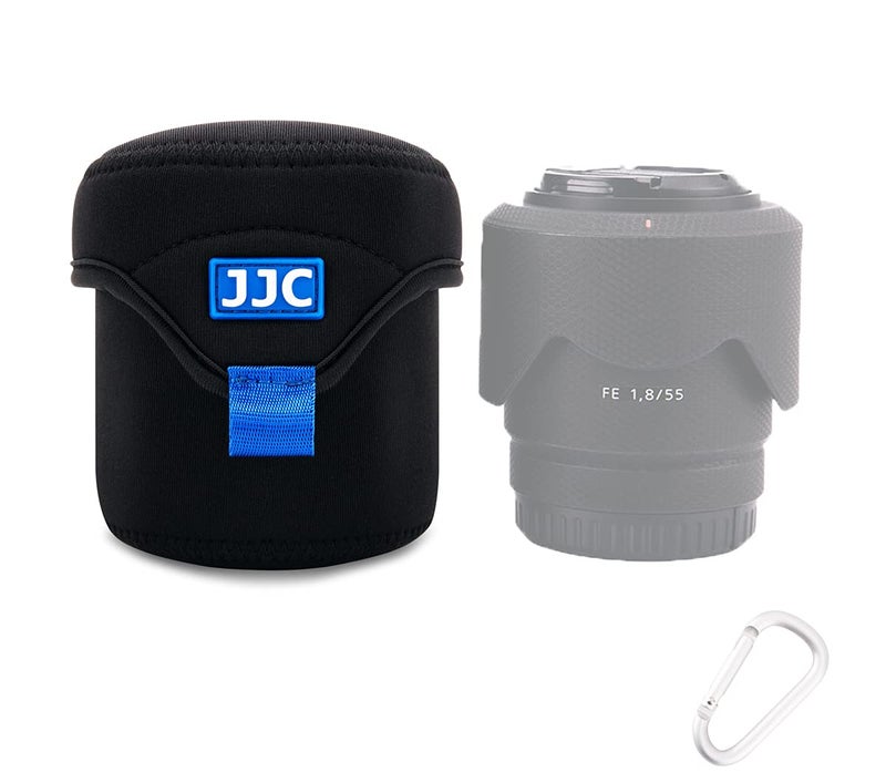 JJC Water Resistant Neoprene Camera Lens Pouch Case, Fold-Over Lens Bag for Mirrorless Lenses Up to 3.1 x 3.1 (D X H) for Sony FE 50mm f/1.8, Canon RF 35mm f/1.8, Fujifilm XF 23mm f/1.4 etc. - Image 1