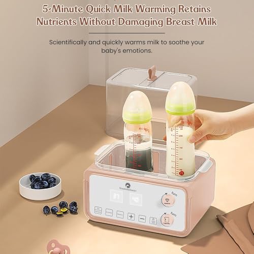 StarAndDaisy Sterilizer for Feeding Bottles / 6 in 1 Baby Bottle Warmer for Baby Food/ Baby Sterilizer / Warmer Machine with 24-Hour Smart Thermostat, Acutomatic Power off Protaction, Defrost Feature, Smart Touchscreen Display -Pink - Image 3